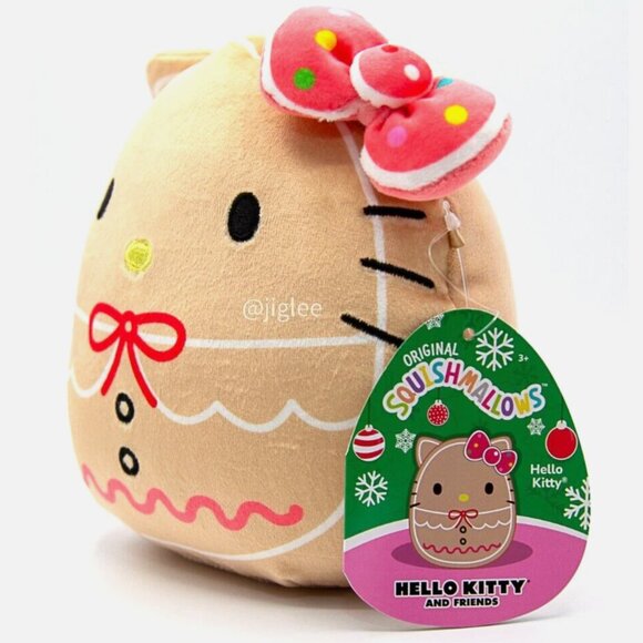 6" Gingerbread Hello Kitty Sanrio Squishmallows PlushToy Jazzwares KellyToy BNWT - Picture 3 of 4